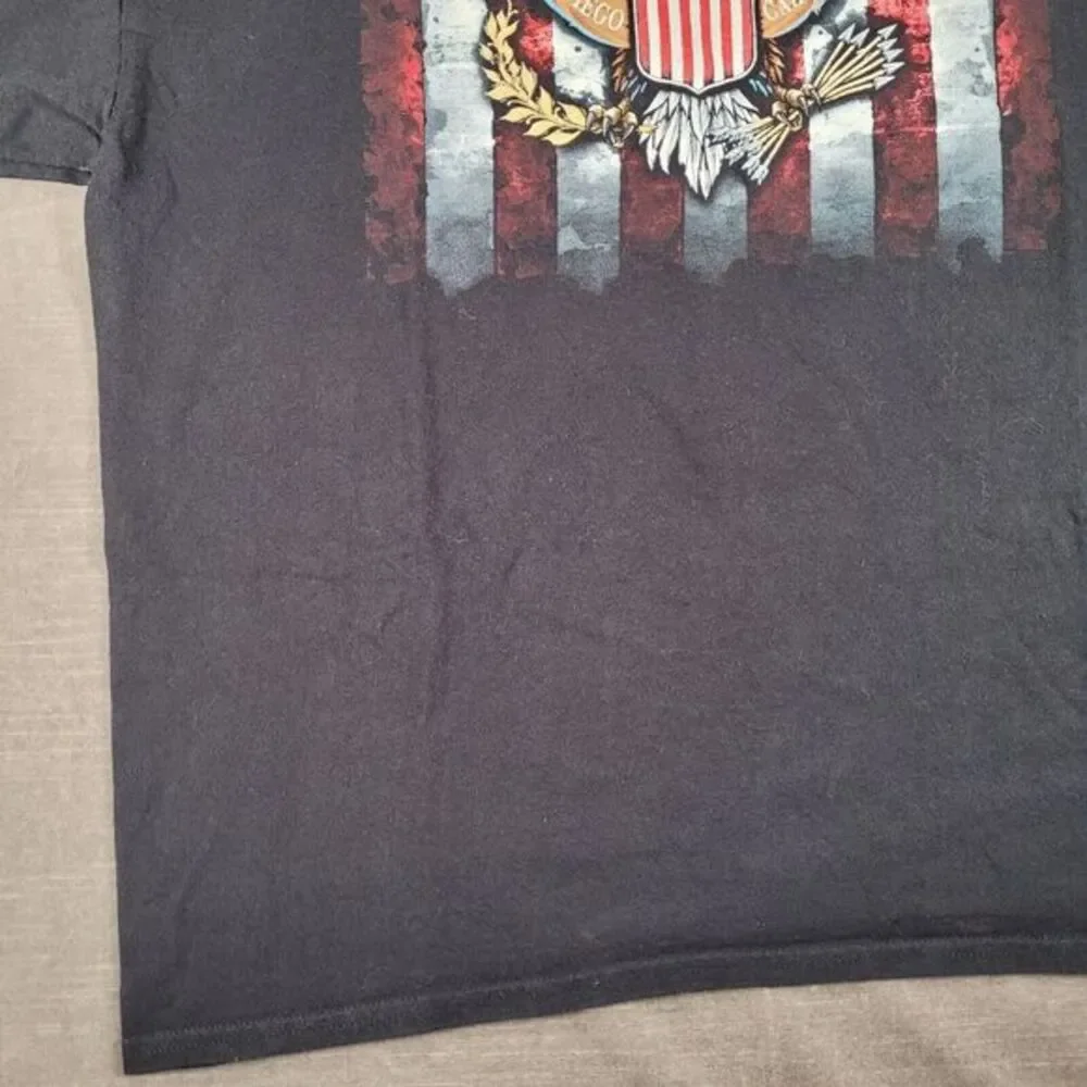 USS Midway CV-41 San Diego Graphic Print Vintage T-Shirt Black‎ Mens Size 2XL